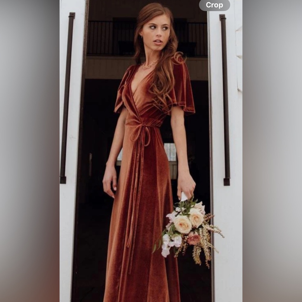 Baltic Born Chic Velvet Maxi Dress in Rich Rust